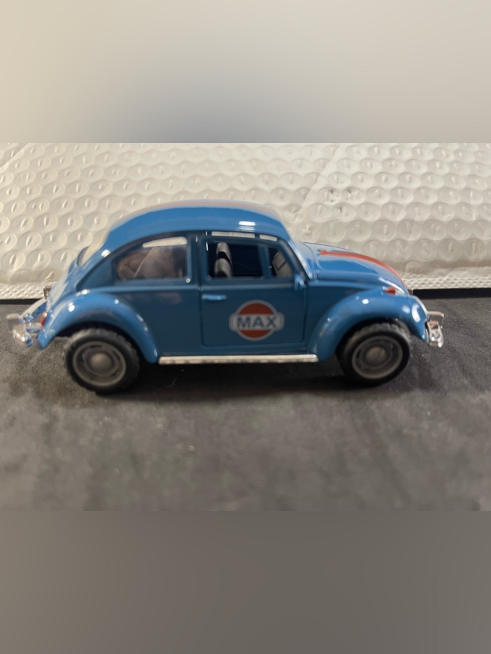 MAX- Blue Die-Cast Vintage Style Racing Bug Beetle Toy Car -Pull Back Action NEW - Picture 4 of 9